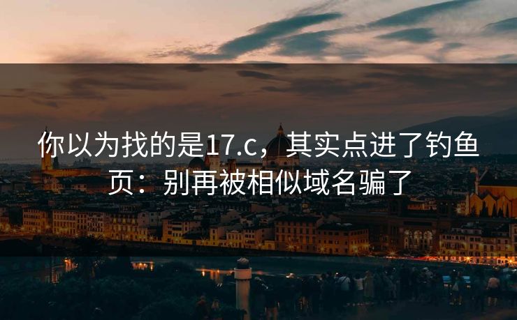 你以为找的是17.c，其实点进了钓鱼页：别再被相似域名骗了