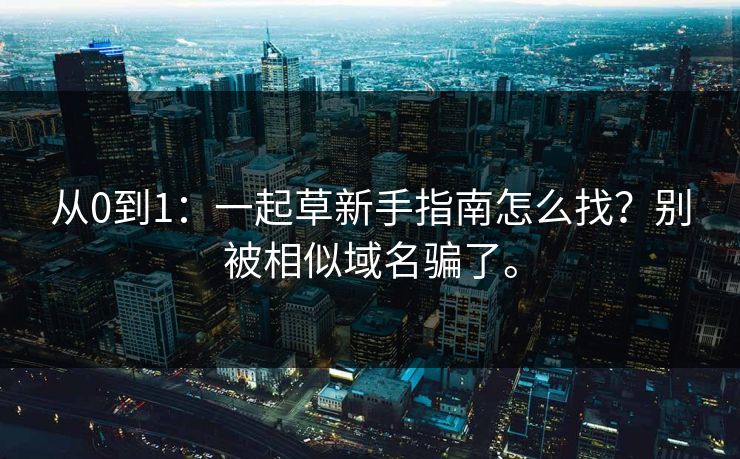 从0到1：一起草新手指南怎么找？别被相似域名骗了。