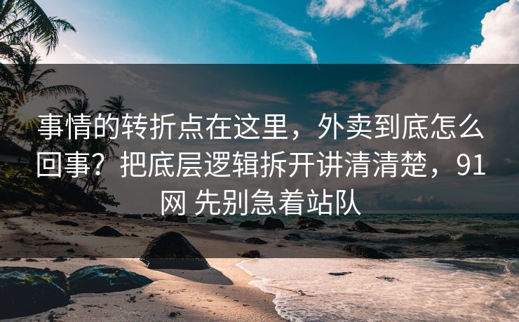 事情的转折点在这里，外卖到底怎么回事？把底层逻辑拆开讲清清楚，91网 先别急着站队