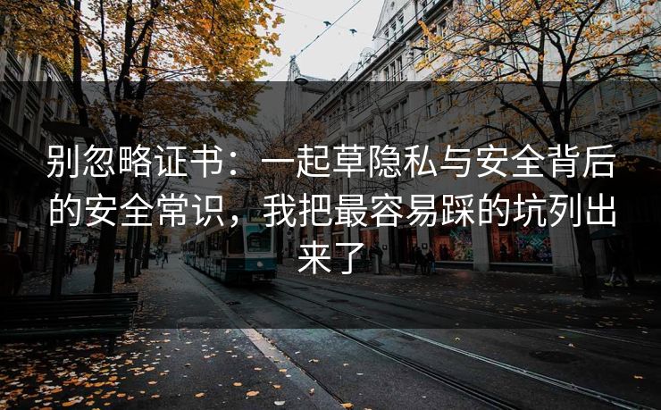 别忽略证书：一起草隐私与安全背后的安全常识，我把最容易踩的坑列出来了
