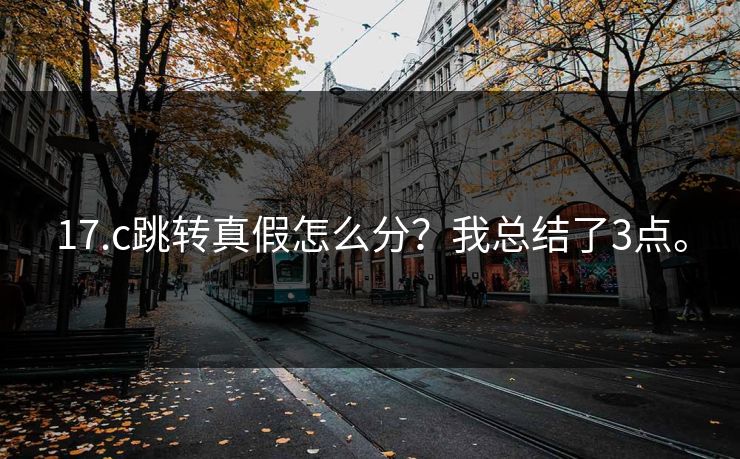 17.c跳转真假怎么分？我总结了3点。