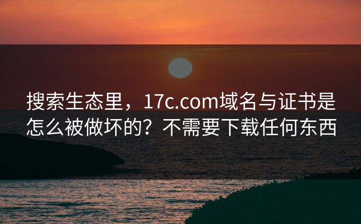 搜索生态里,17c.com域名与证书是怎么被做坏的?不需要下载任何东西 搜索生态里,17c.com域名与证书是怎么被做坏的?不需要下载任何东西