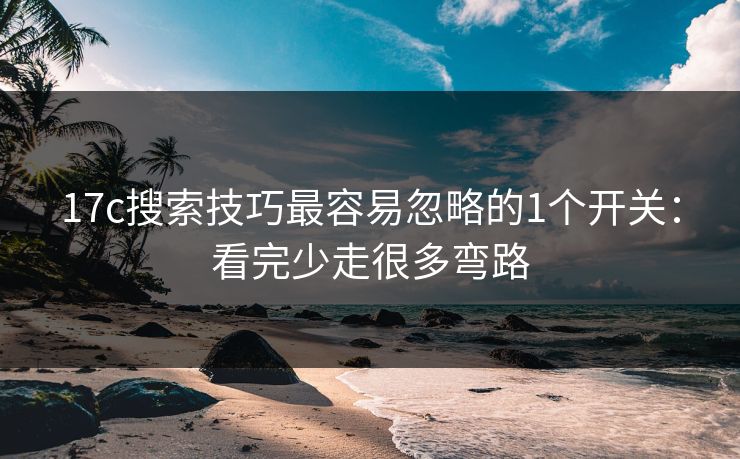 17c搜索技巧最容易忽略的1个开关：看完少走很多弯路